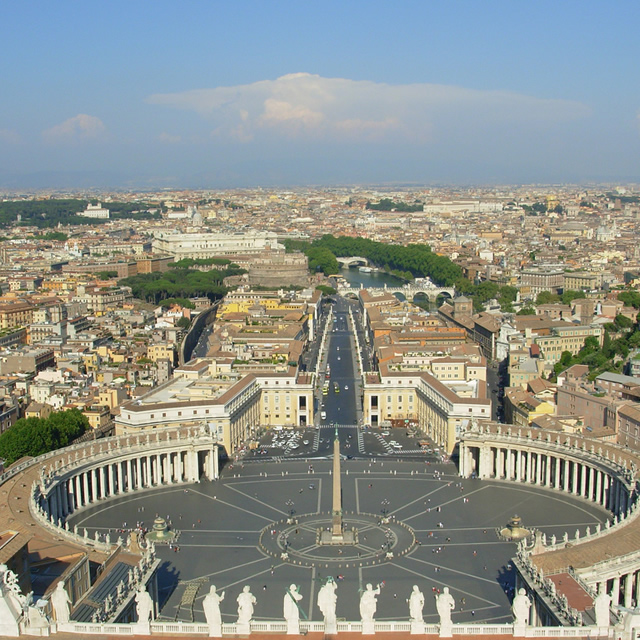 Vista dall'alto di Piazza San Pietro