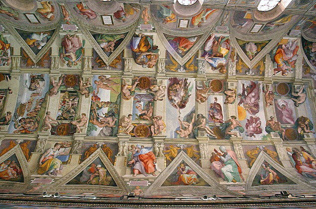 La Volta della Cappella Sistina dipinta da Michelangelo